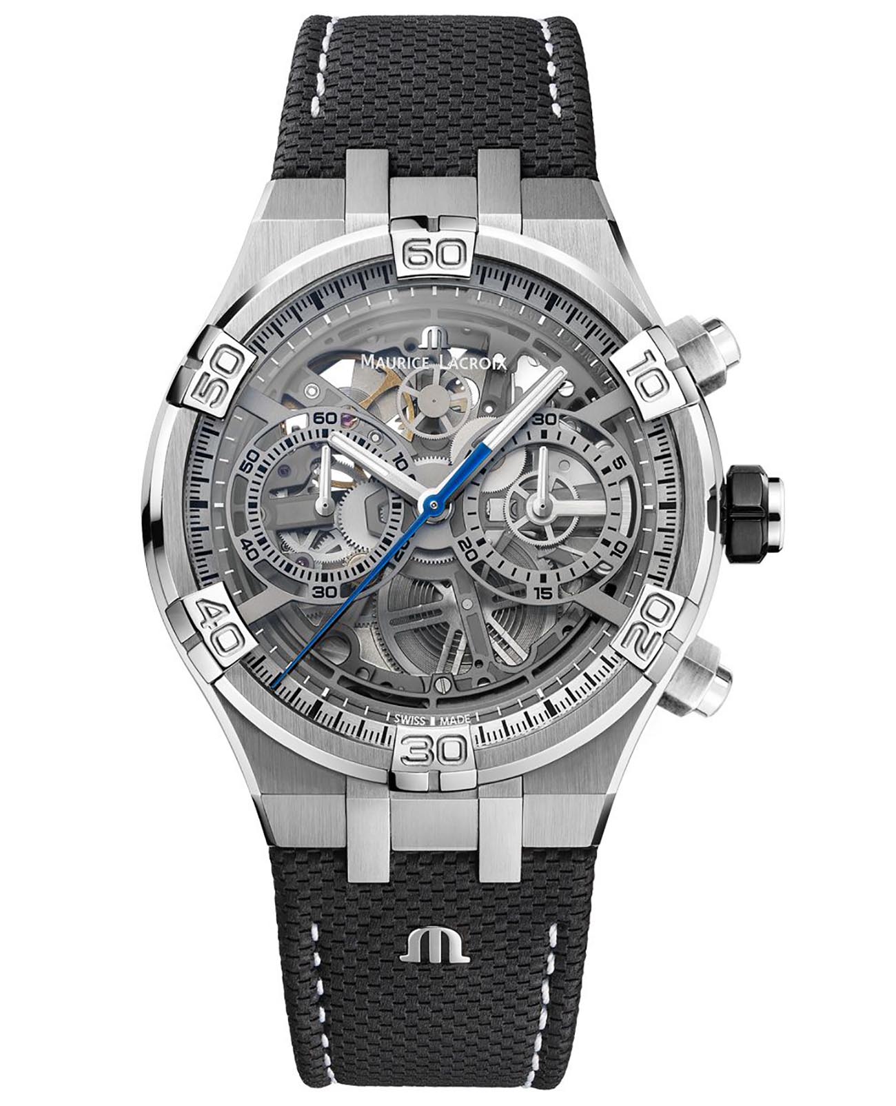 Maurice Lacroix Maurice Lacroix Aikon Automatic  AI6098-SS001-090-1  AI6098-SS001-090-1 механические мужские часы черный циферблат, браслет кожаный — вид спереди
